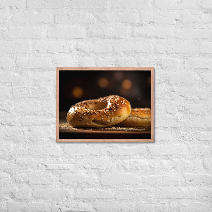 Salt Bagel Framed poster 🤤 from Yumify.AI