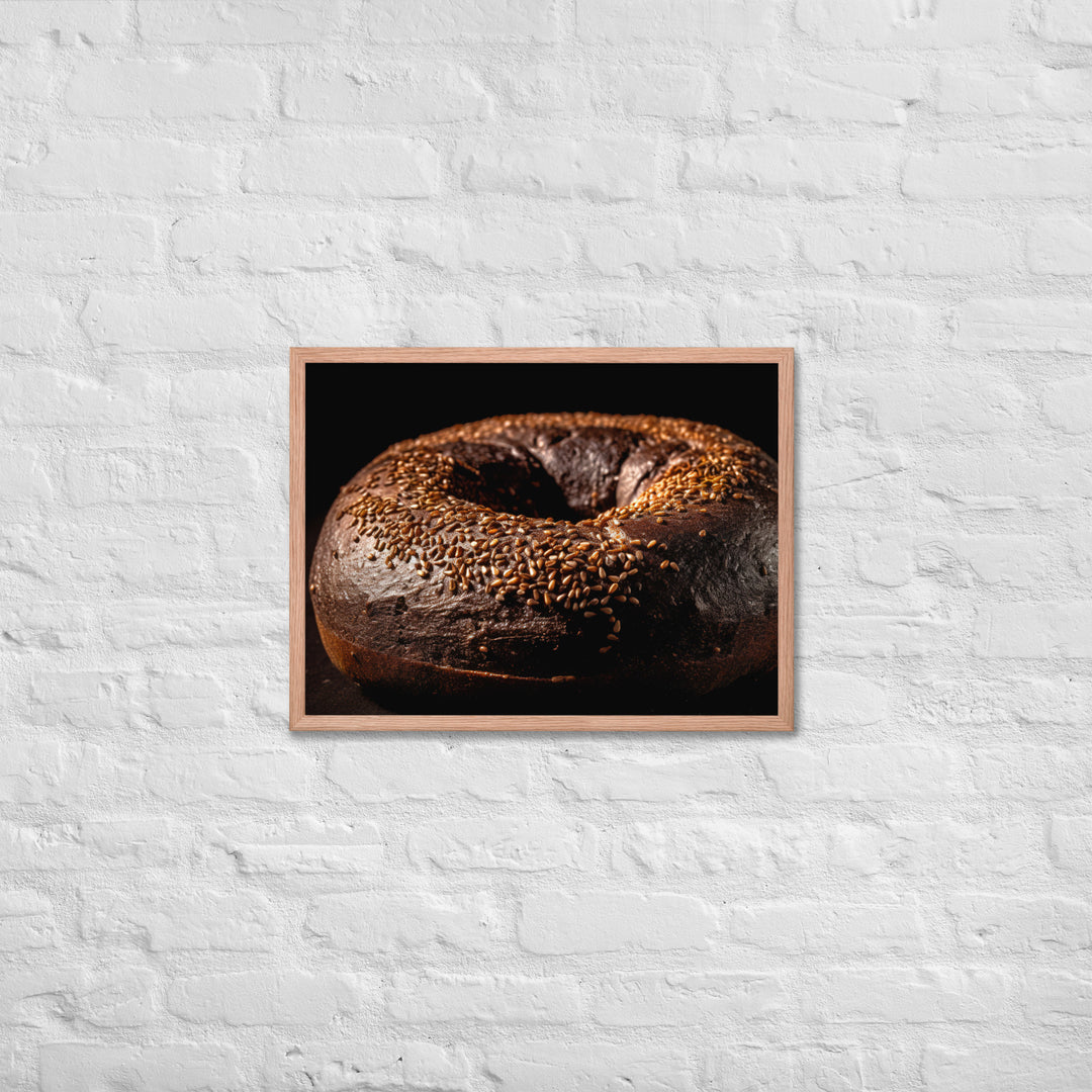 Pumpernickel Bagel Framed poster 🤤 from Yumify.AI