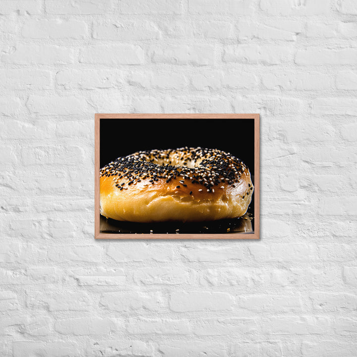 Poppy Seed Bagel Framed poster 🤤 from Yumify.AI