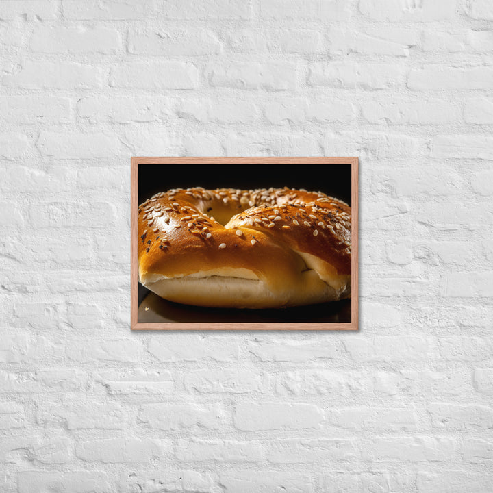 Plain Bagel Framed poster 🤤 from Yumify.AI