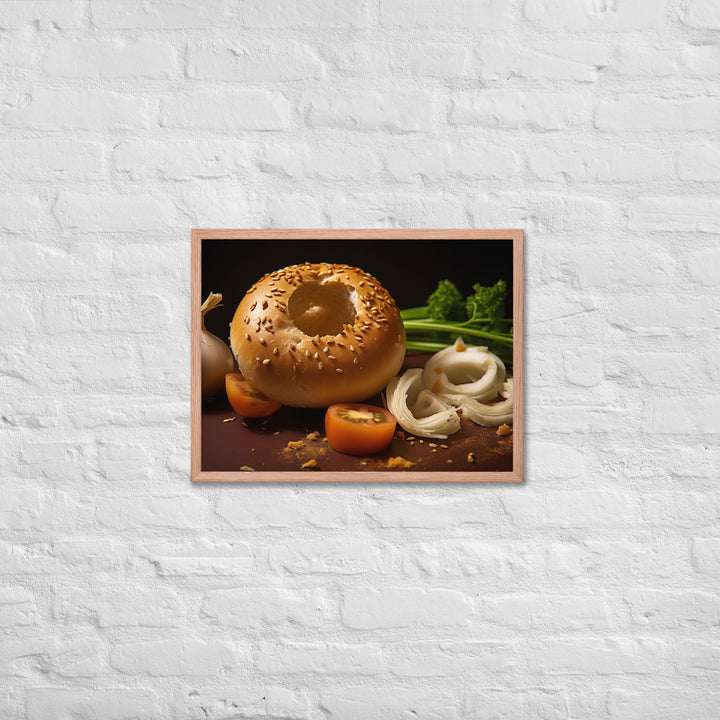 Onion Bagel Framed poster 🤤 from Yumify.AI