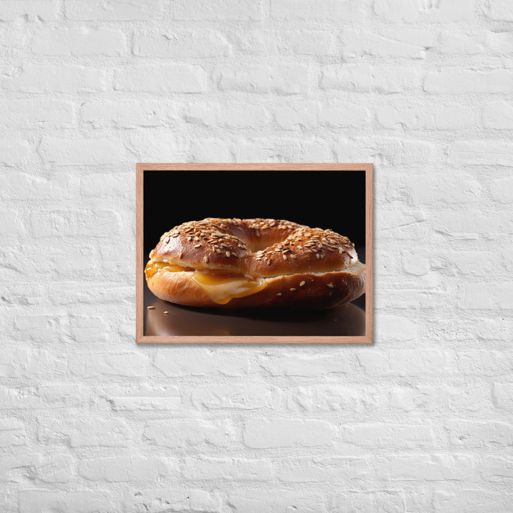 Honey Wheat Bagel Framed poster 🤤 from Yumify.AI