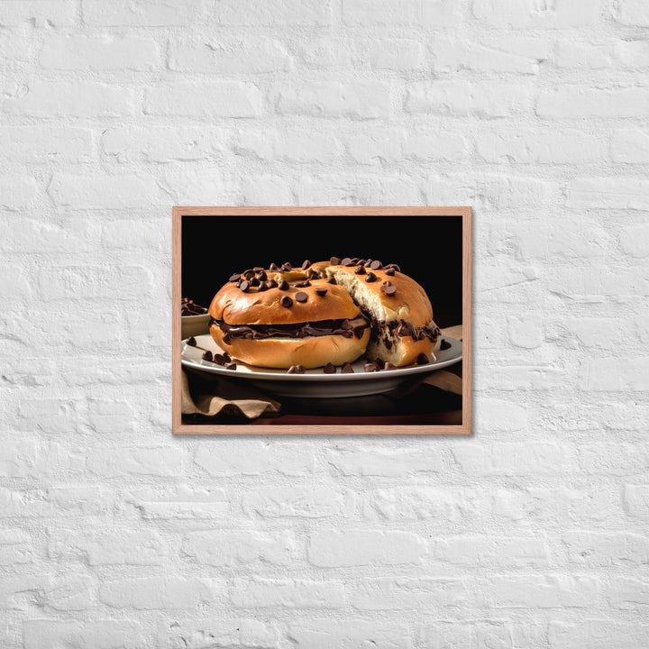 Chocolate Chip Bagel Framed poster 🤤 from Yumify.AI