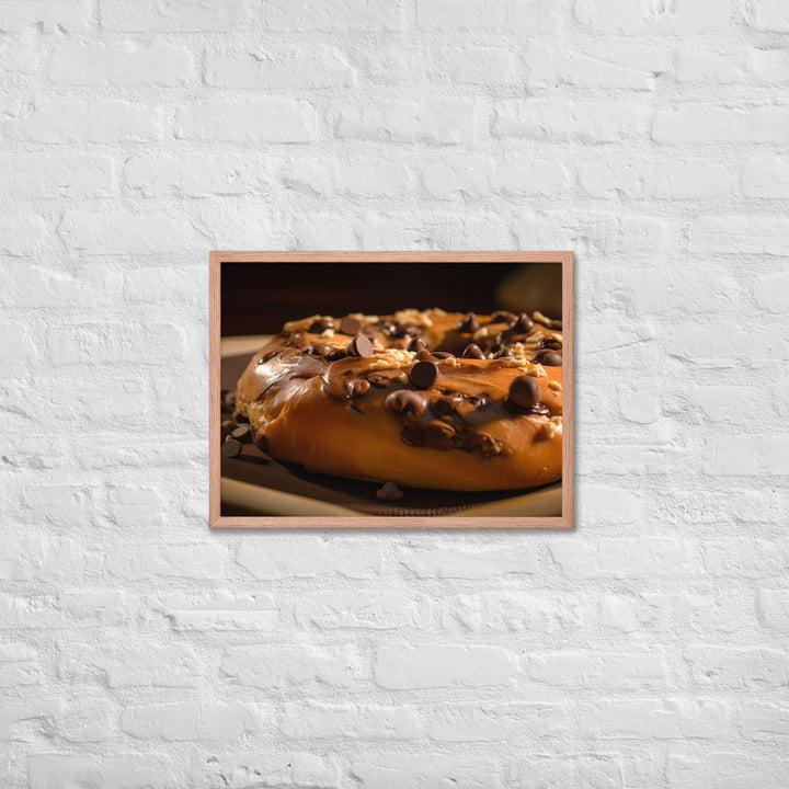 Chocolate Chip Bagel Framed poster 🤤 from Yumify.AI