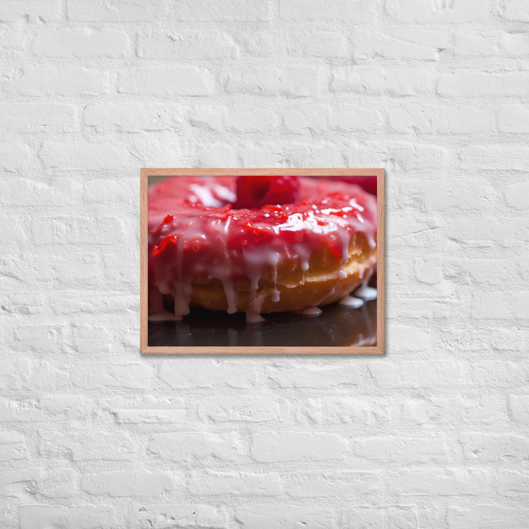 Raspberry Filled Donut Framed poster 🤤 from Yumify.AI