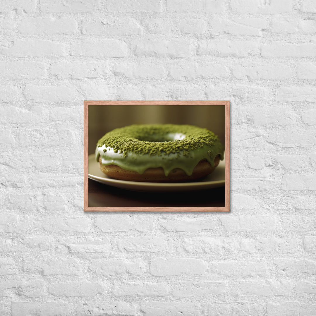 Matcha Green Tea Donut Framed poster 🤤 from Yumify.AI