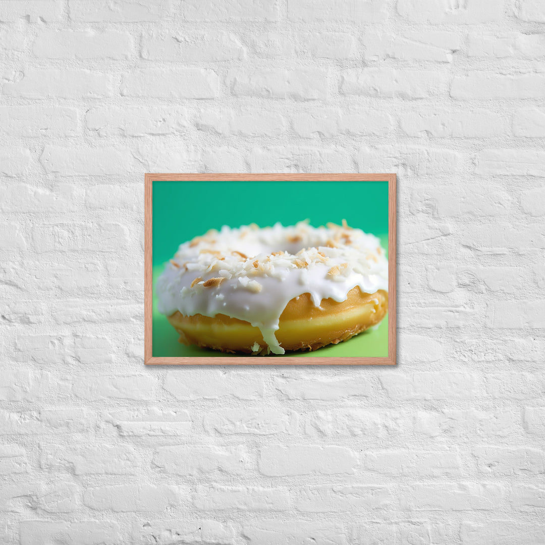 Coconut Cream Donut Framed poster 🤤 from Yumify.AI