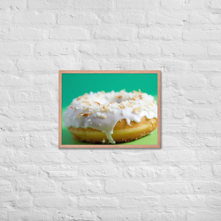 Coconut Cream Donut Framed poster 🤤 from Yumify.AI