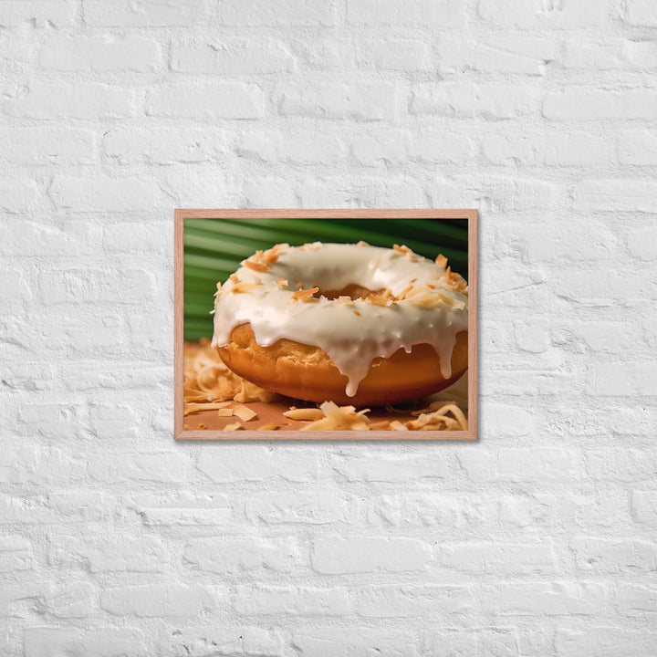 Coconut Cream Donut Framed poster 🤤 from Yumify.AI