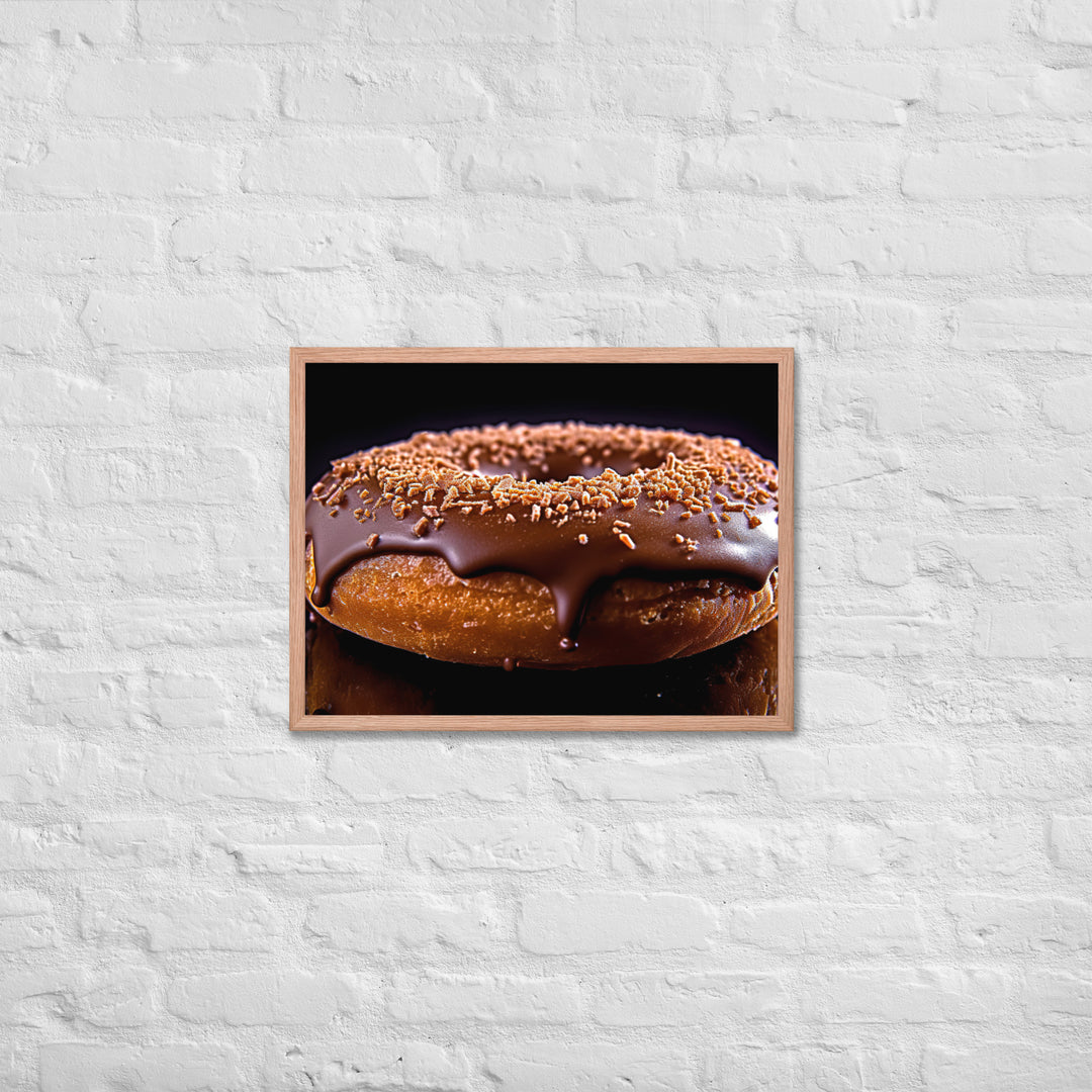 Chocolate Frosted Donut Framed poster 🤤 from Yumify.AI