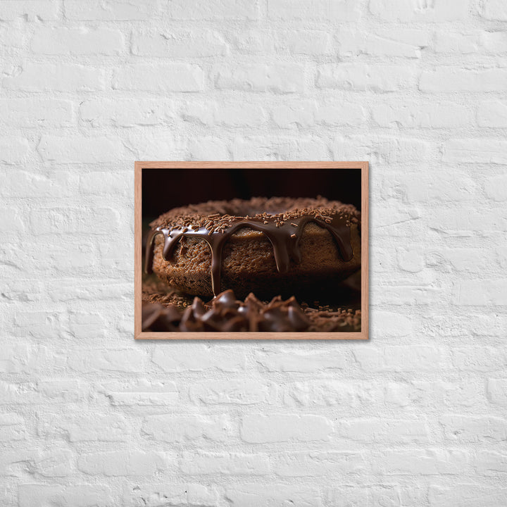 Chocolate Frosted Donut Framed poster 🤤 from Yumify.AI