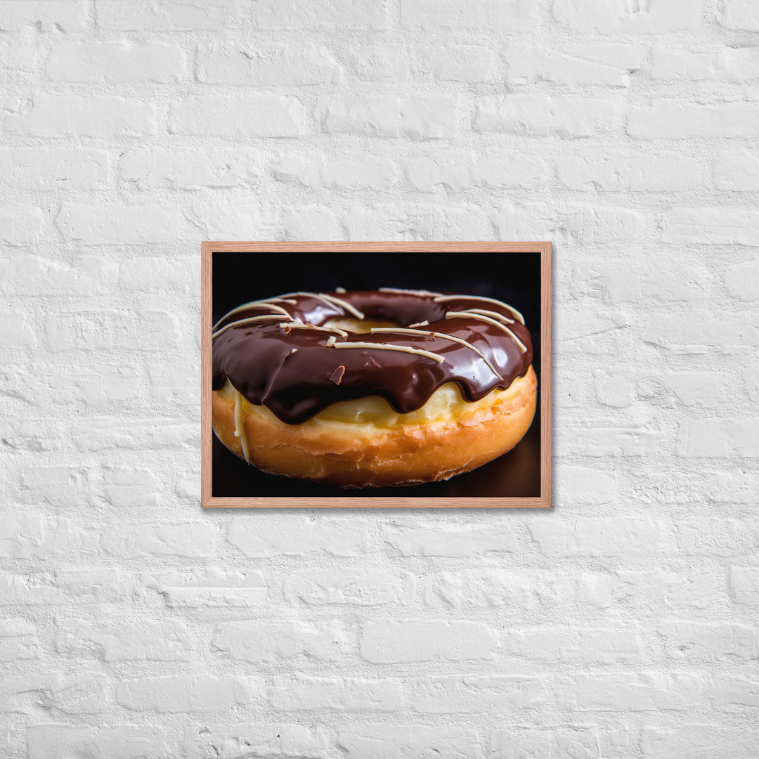 Boston Cream Donut Framed poster 🤤 from Yumify.AI