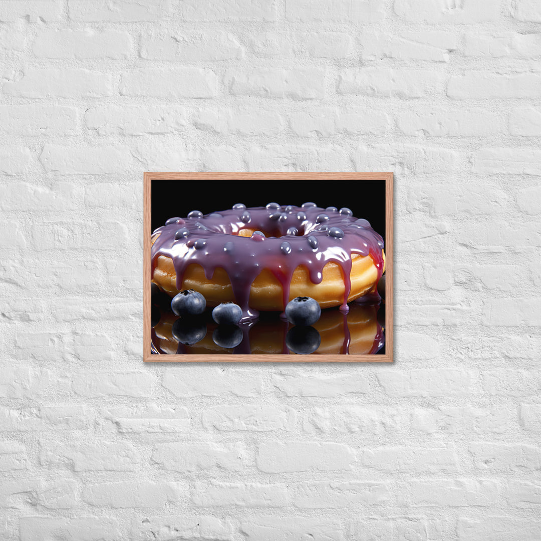 Blueberry Glazed Donut Framed poster 🤤 from Yumify.AI