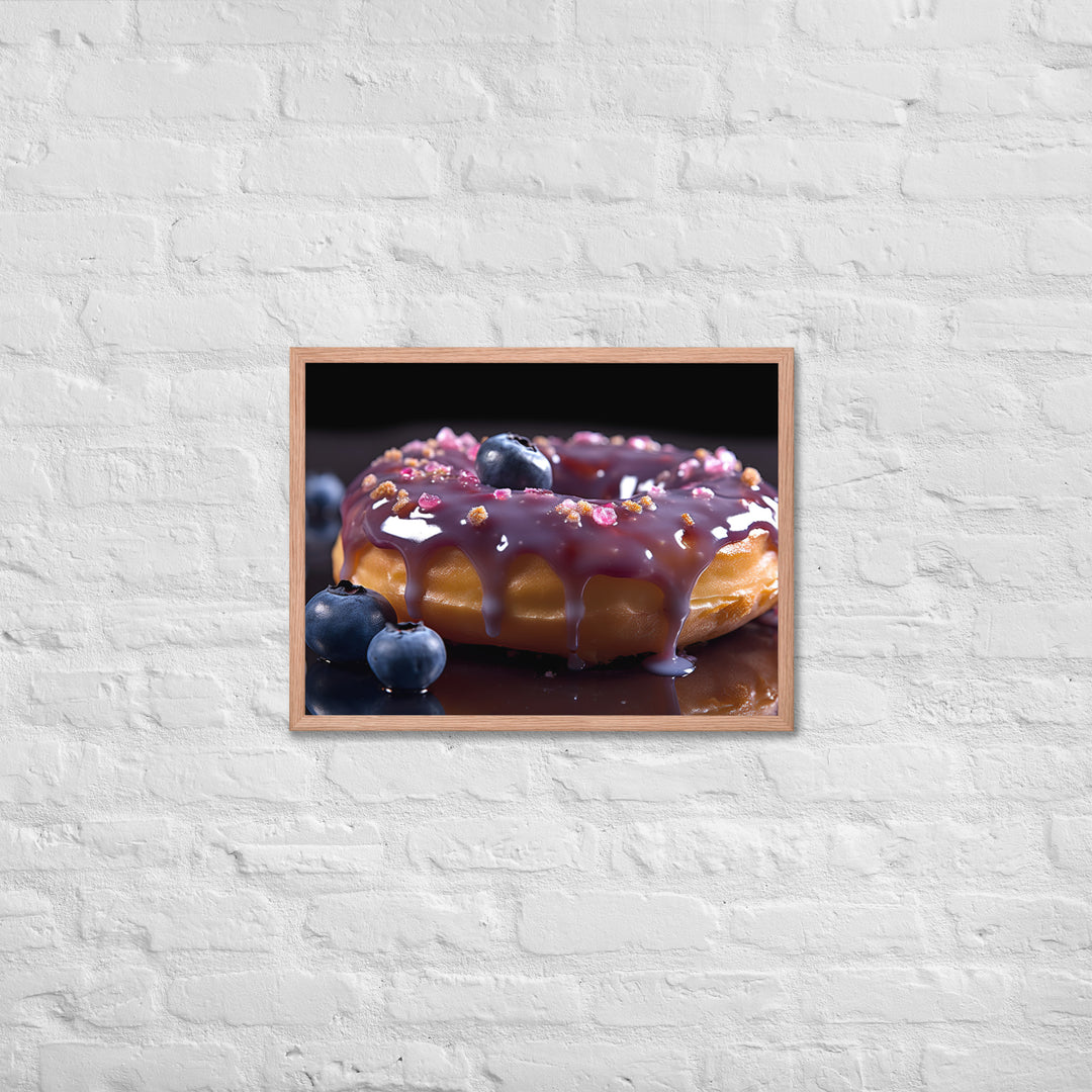 Blueberry Glazed Donut Framed poster 🤤 from Yumify.AI