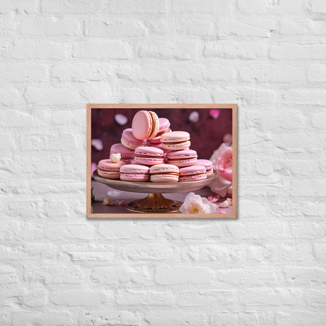 Rose Macarons Framed poster 🤤 from Yumify.AI