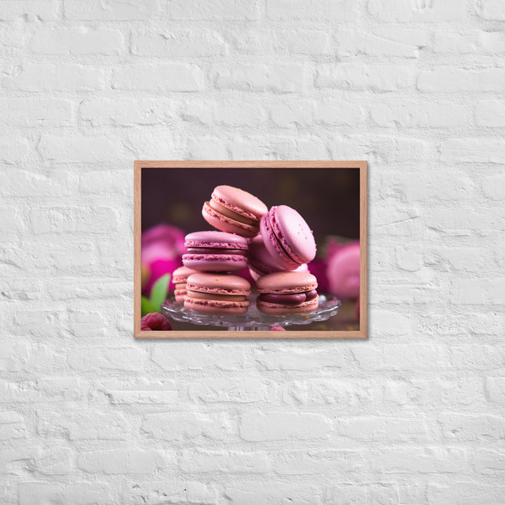 Raspberry Macarons Framed poster 🤤 from Yumify.AI