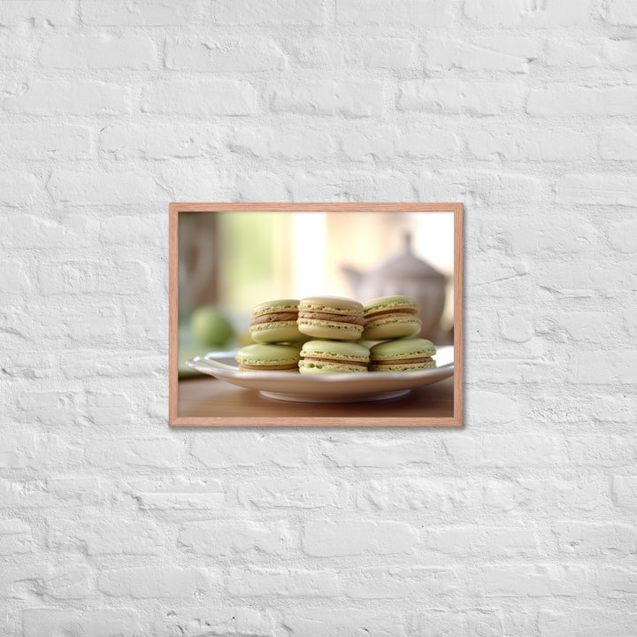 Pistachio Macarons Framed poster 🤤 from Yumify.AI