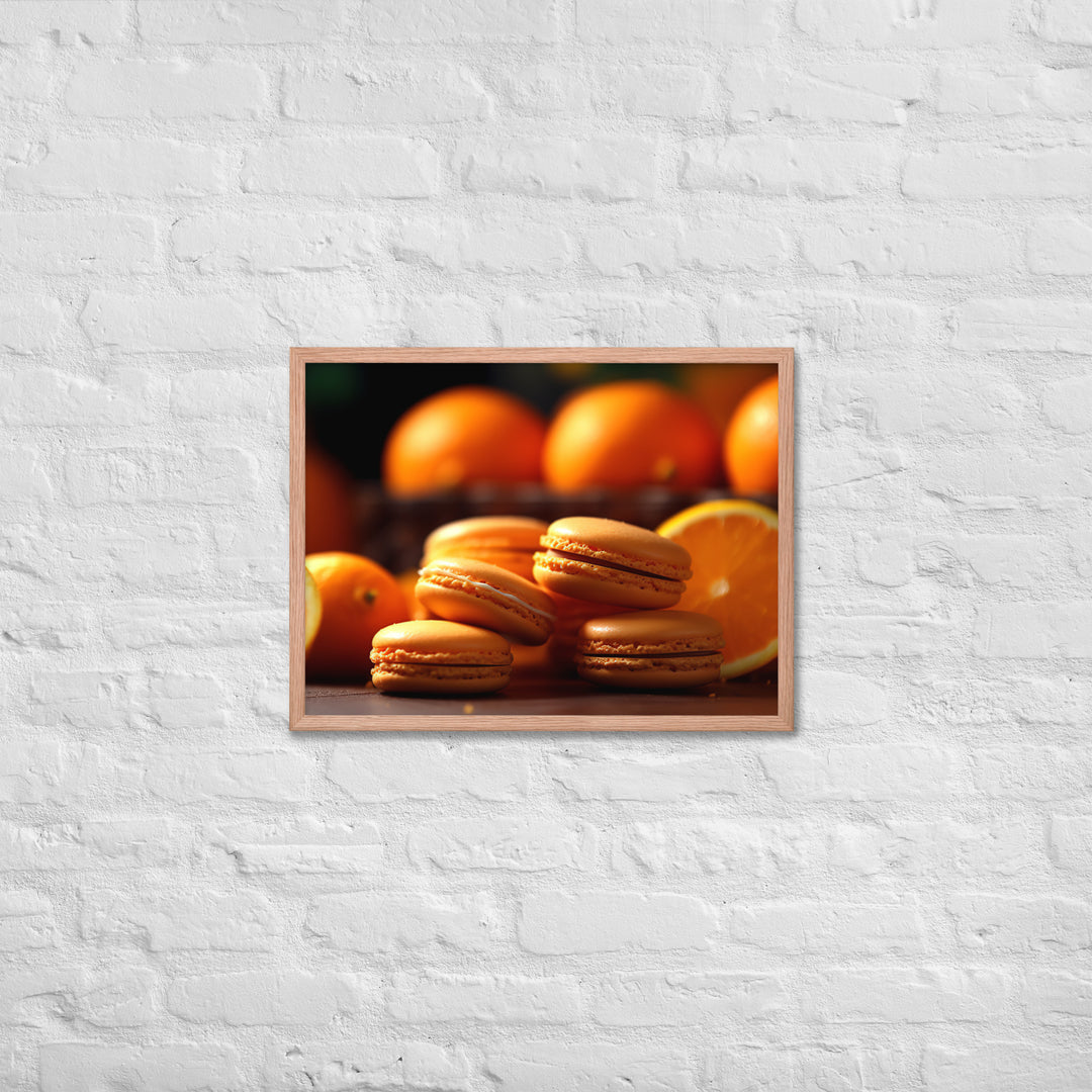 Orange Macarons Framed poster 🤤 from Yumify.AI