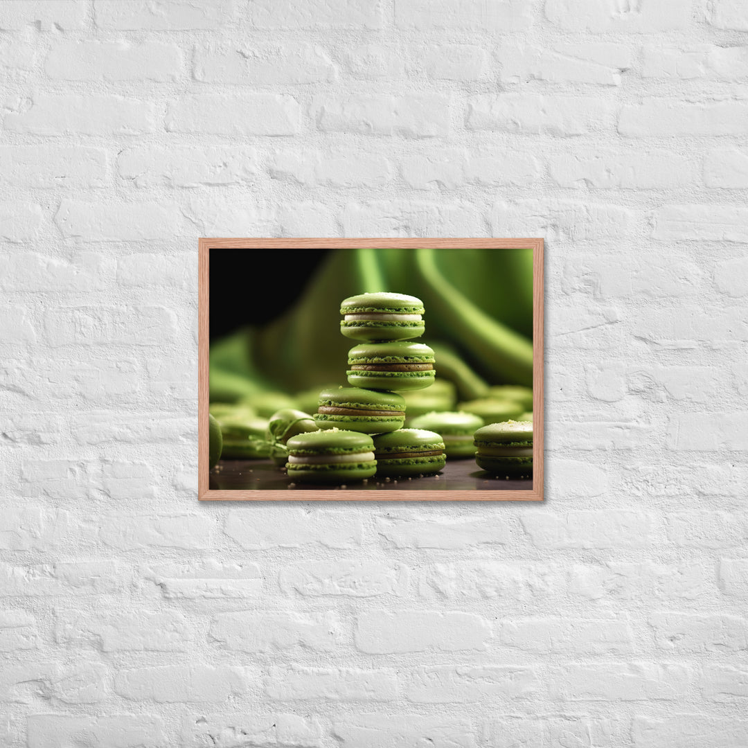 Matcha Green Tea Macarons Framed poster 🤤 from Yumify.AI