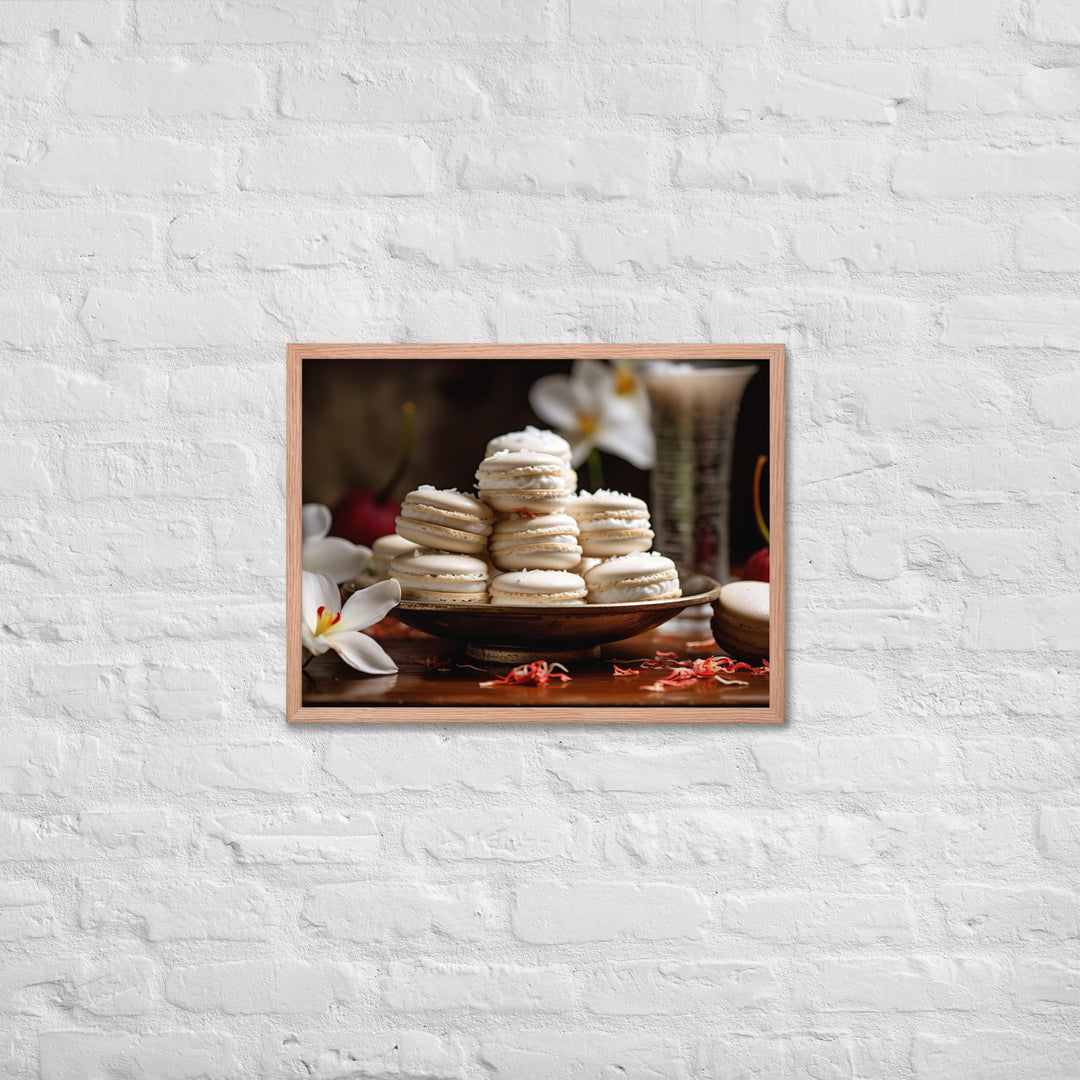 Coconut Macarons Framed poster 🤤 from Yumify.AI