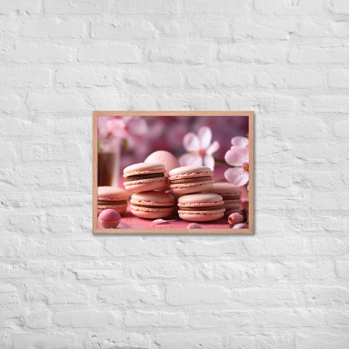 Cherry Blossom Macarons Framed poster 🤤 from Yumify.AI