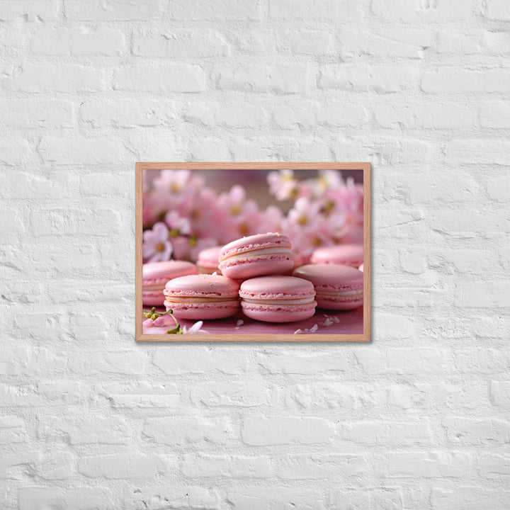 Cherry Blossom Macarons Framed poster 🤤 from Yumify.AI