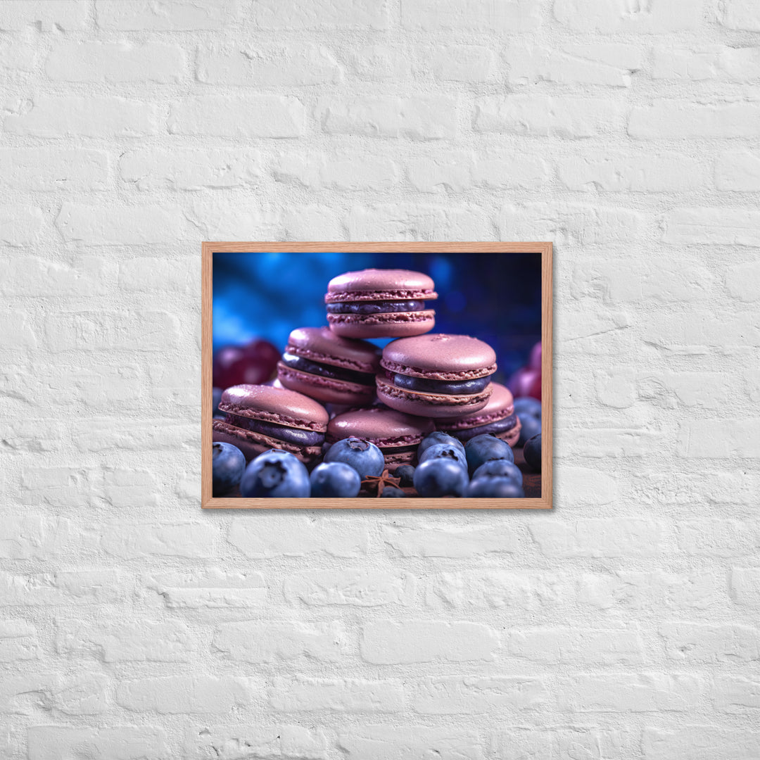 Blueberry Macarons Framed poster 🤤 from Yumify.AI