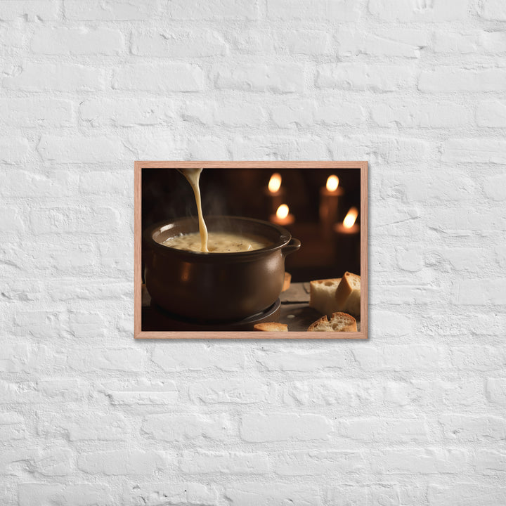 Swiss Cheese Fondue Framed poster 🤤 from Yumify.AI