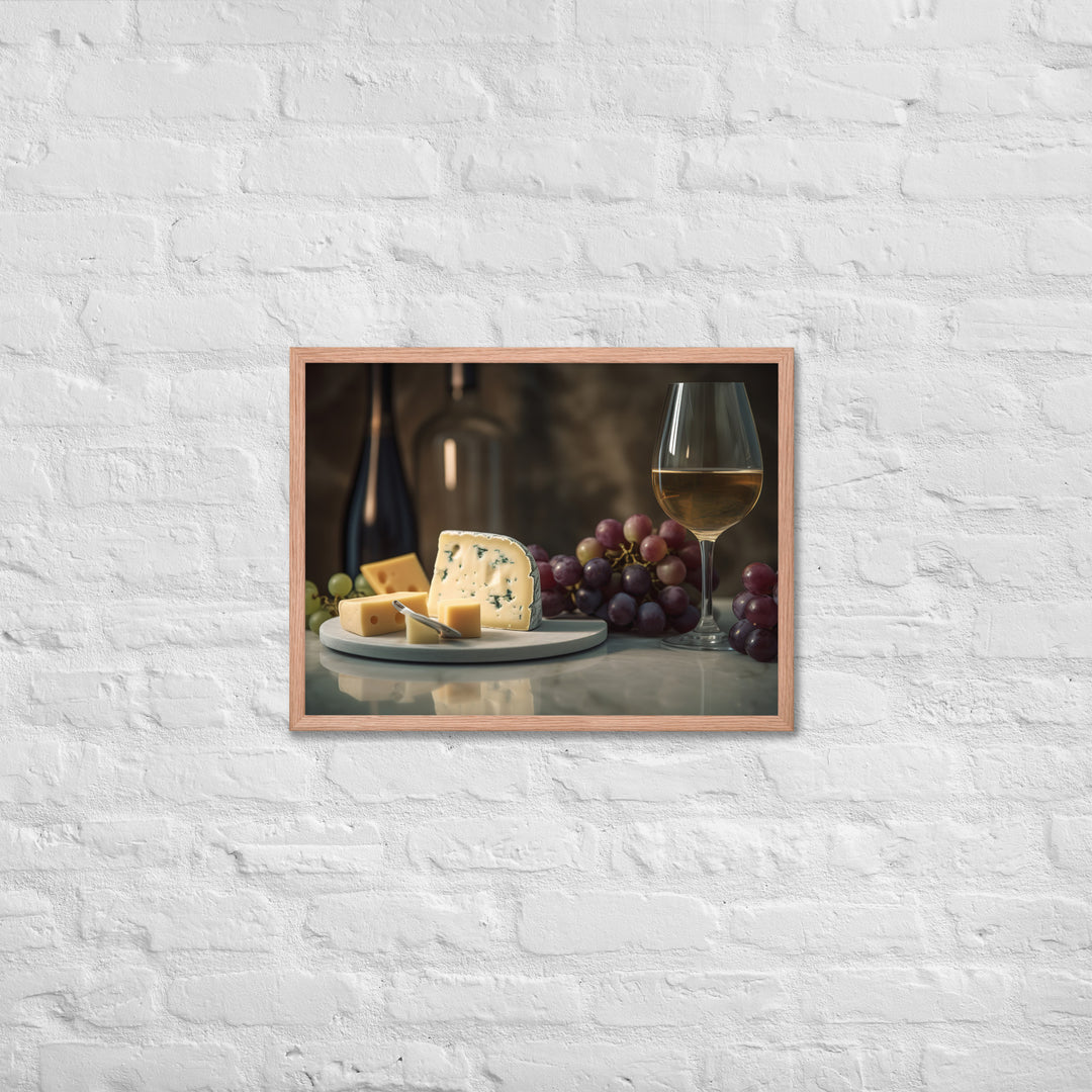 Swiss Cheese and Wine Pairing Framed poster 🤤 from Yumify.AI