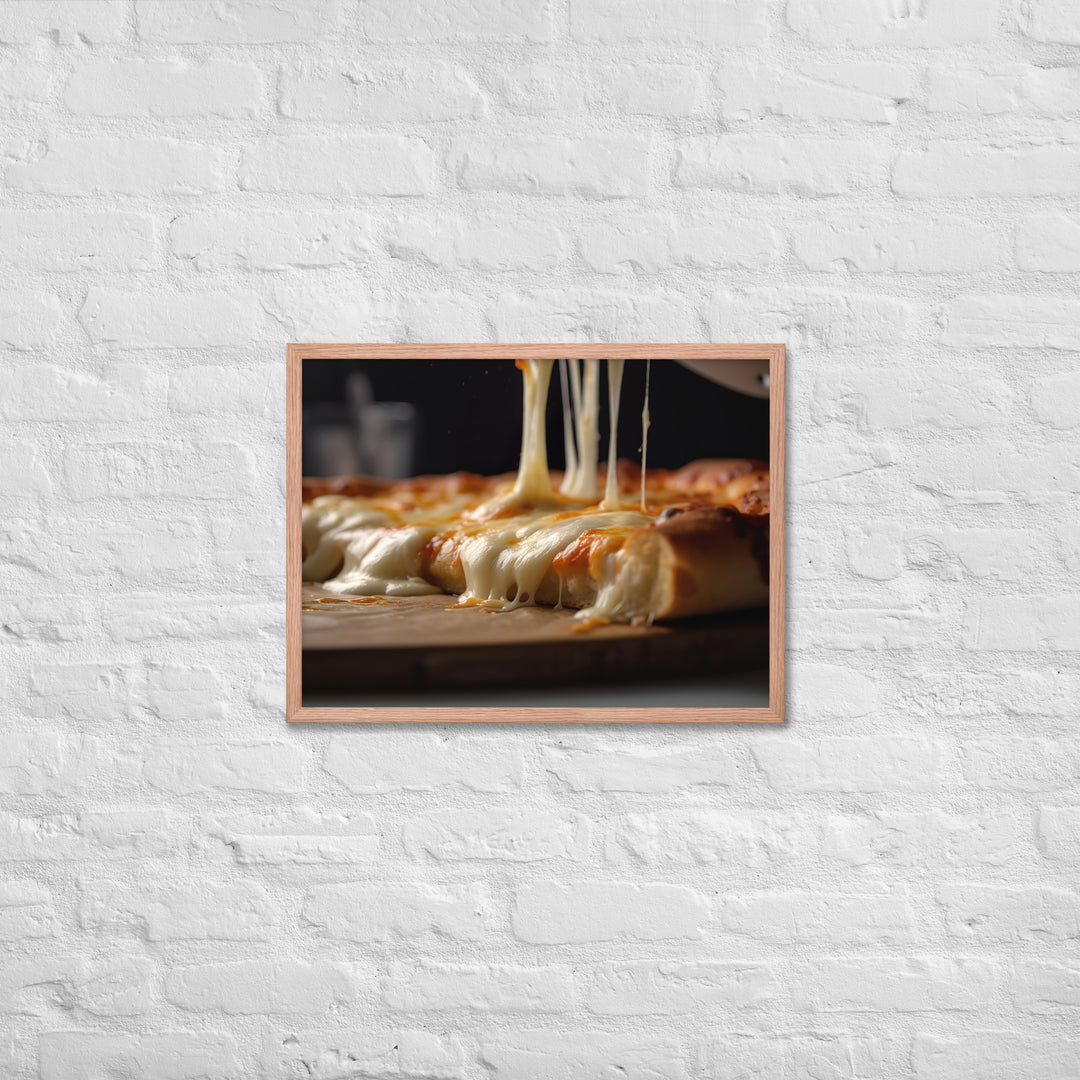 Stretchy Mozzarella Framed poster 🤤 from Yumify.AI