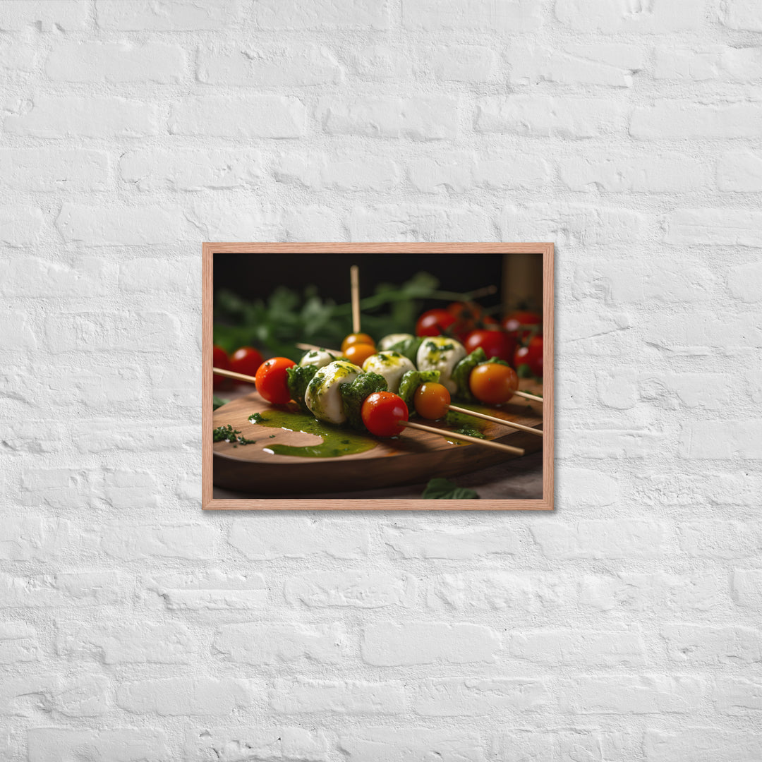 Mozzarella and Tomato Skewers Framed poster 🤤 from Yumify.AI