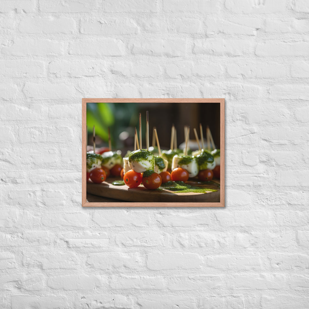 Mozzarella and Tomato Skewers Framed poster 🤤 from Yumify.AI