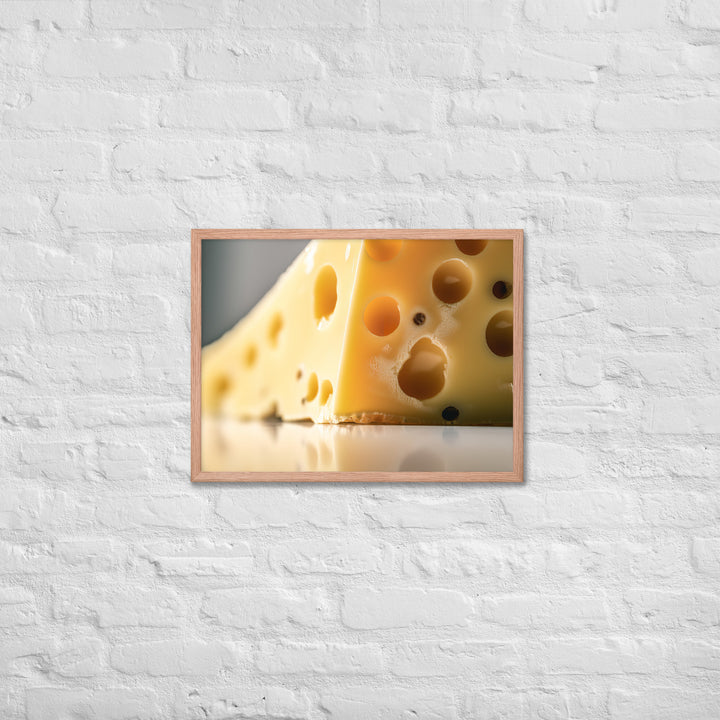 Classic Swiss cheese Framed poster 🤤 from Yumify.AI