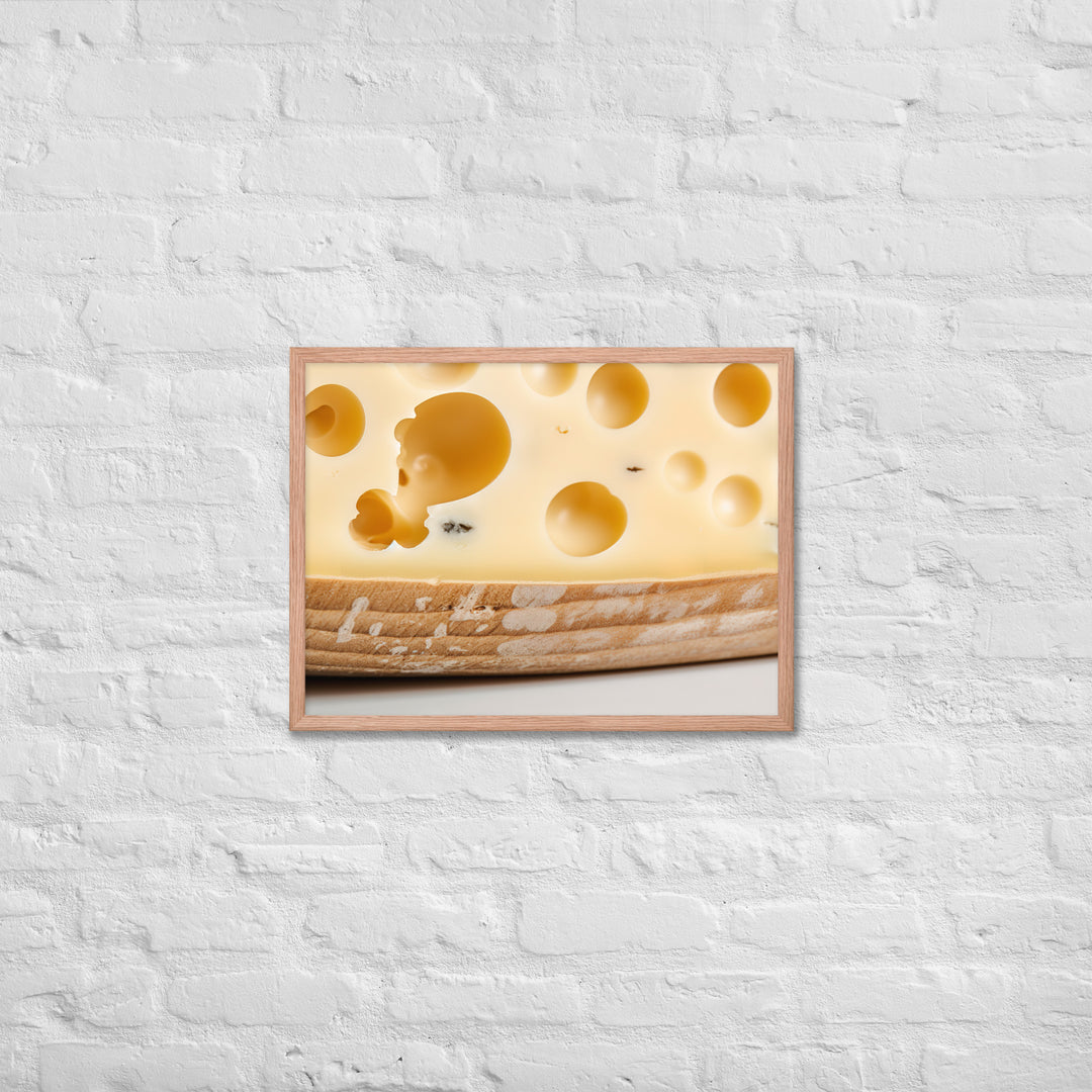 Classic Swiss cheese Framed poster 🤤 from Yumify.AI