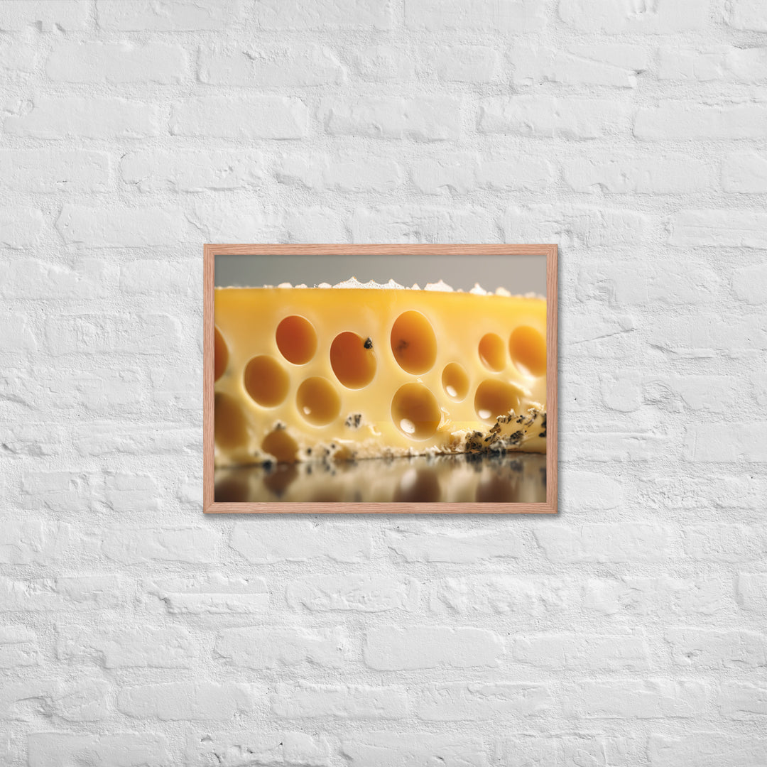 Classic Swiss cheese Framed poster 🤤 from Yumify.AI