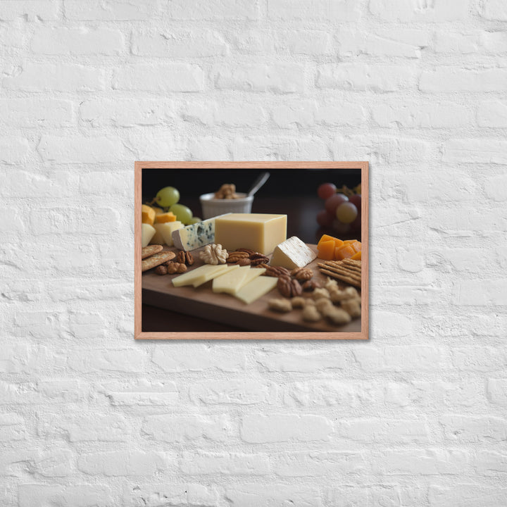 Cheese platter featuring Parmesan cheese Framed poster 🤤 from Yumify.AI