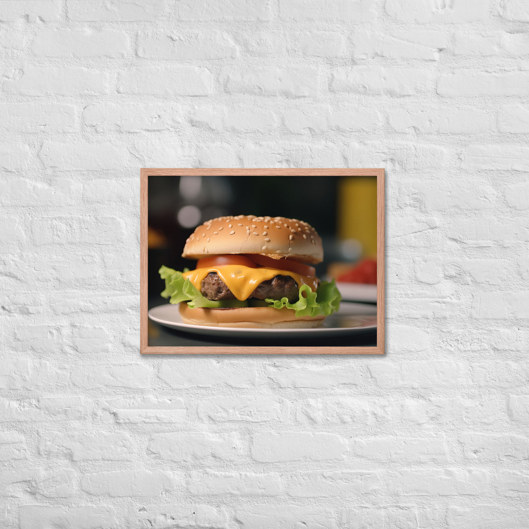 Cheddar Stuffed Burger Framed poster 🤤 from Yumify.AI