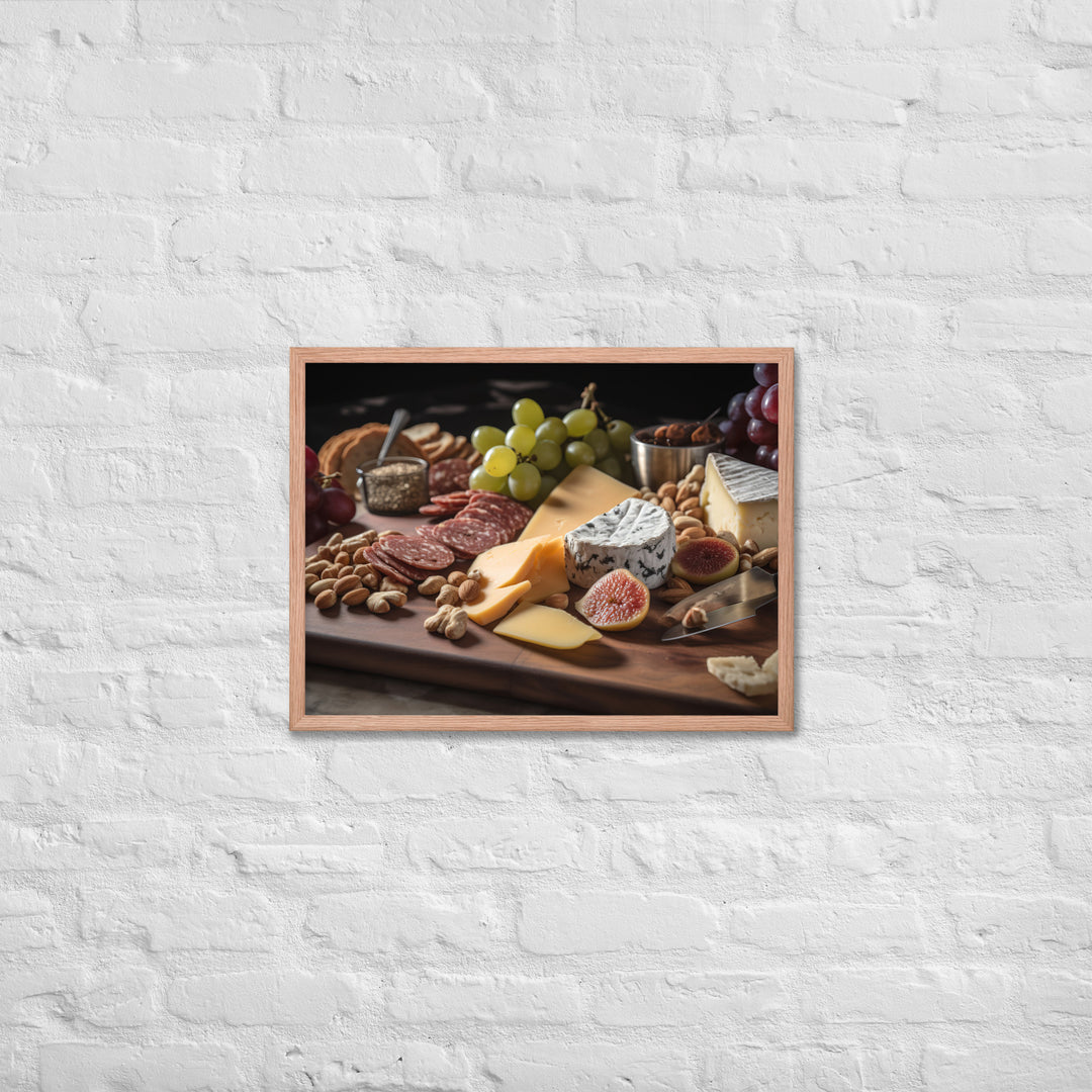 Charcuterie Board with Swiss Cheese Framed poster 🤤 from Yumify.AI