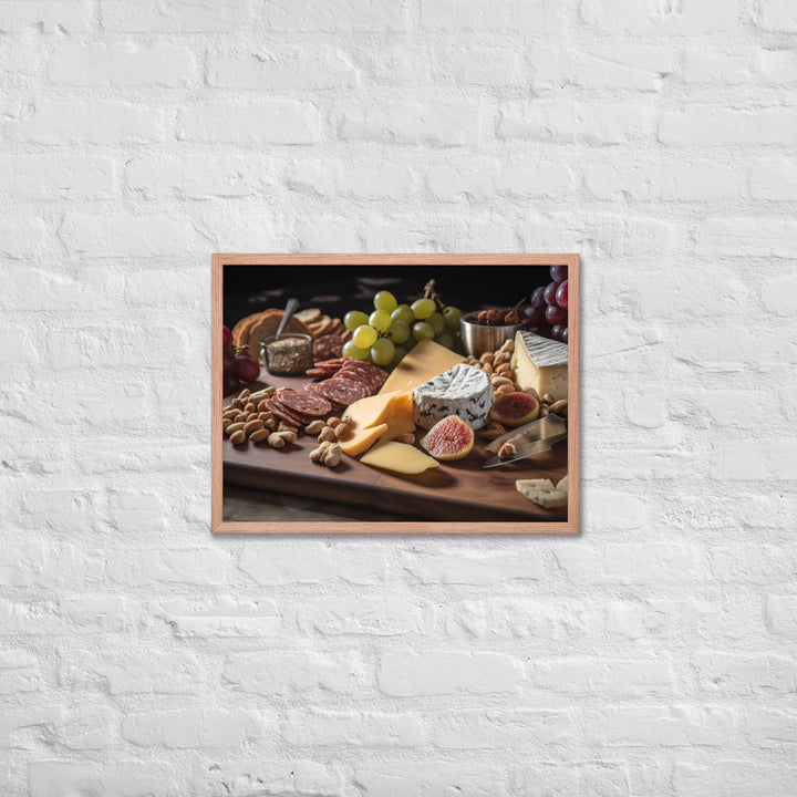 Charcuterie Board with Swiss Cheese Framed poster 🤤 from Yumify.AI