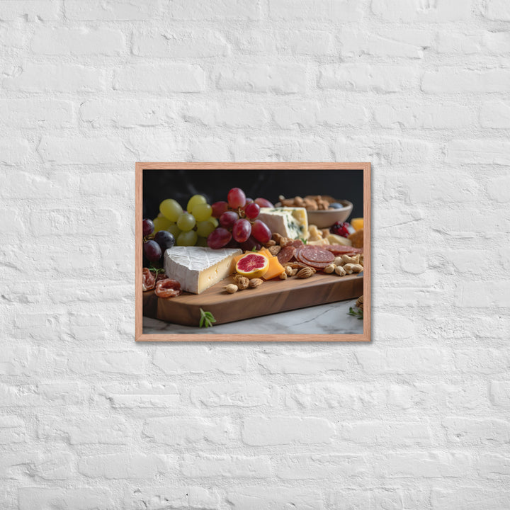 Charcuterie Board with Swiss Cheese Framed poster 🤤 from Yumify.AI