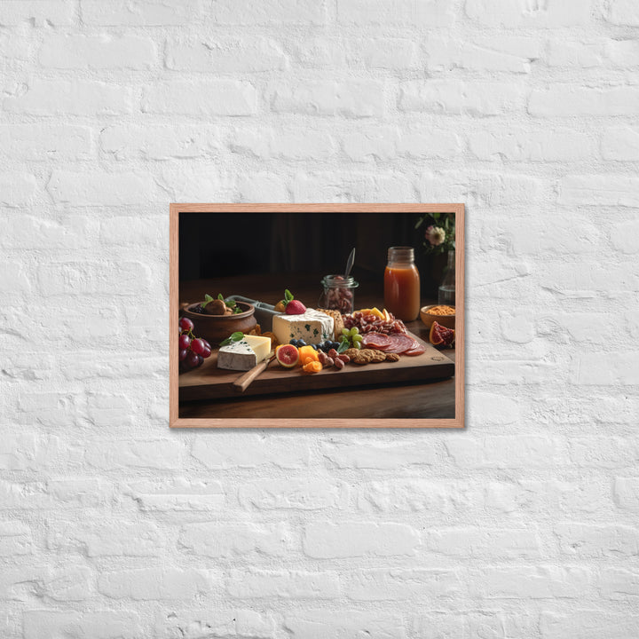 Charcuterie Board with Swiss Cheese Framed poster 🤤 from Yumify.AI