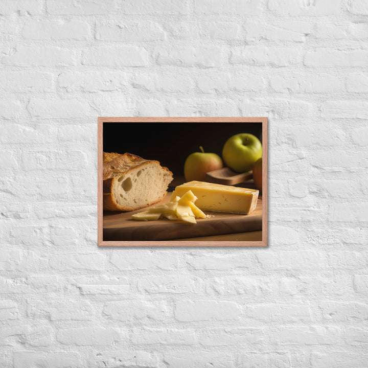 A slice of aged cheddar Framed poster 🤤 from Yumify.AI