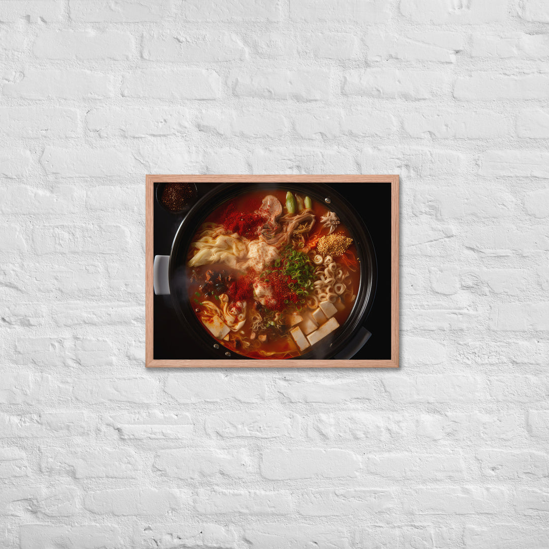 A hot pot filled with Kimchi Framed poster 🤤 from Yumify.AI