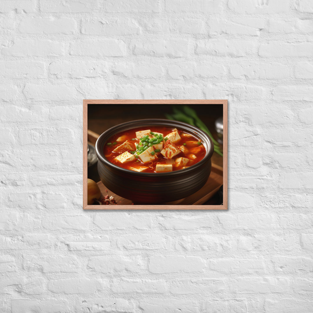 Kimchi Tofu Soup Framed poster 🤤 from Yumify.AI