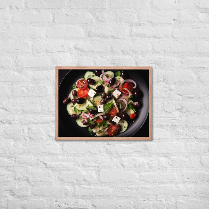 Vibrant Greek salad Framed poster 🤤 from Yumify.AI