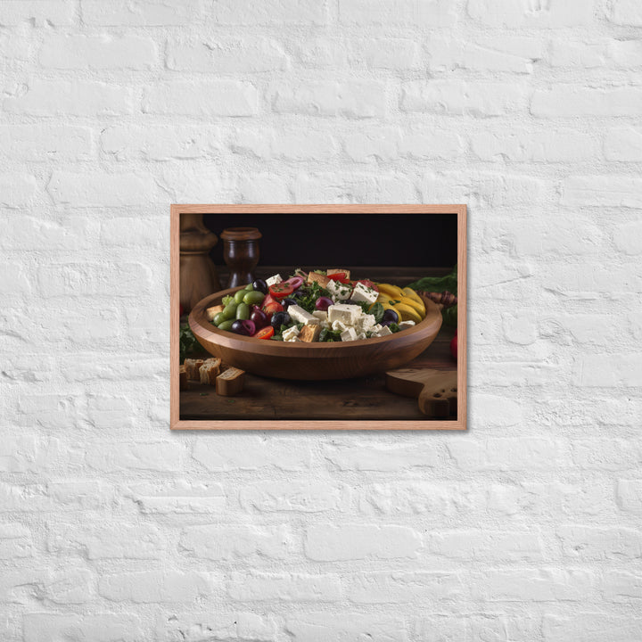 Tantalizing Greek salad Framed poster 🤤 from Yumify.AI