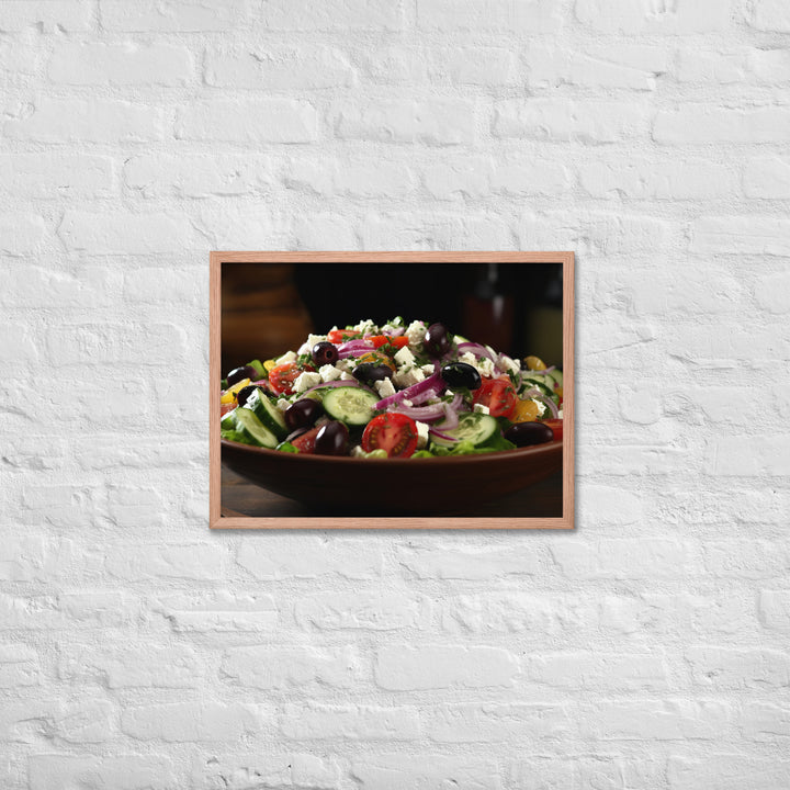 Fresh and Zesty Greek Salad Framed poster 🤤 from Yumify.AI