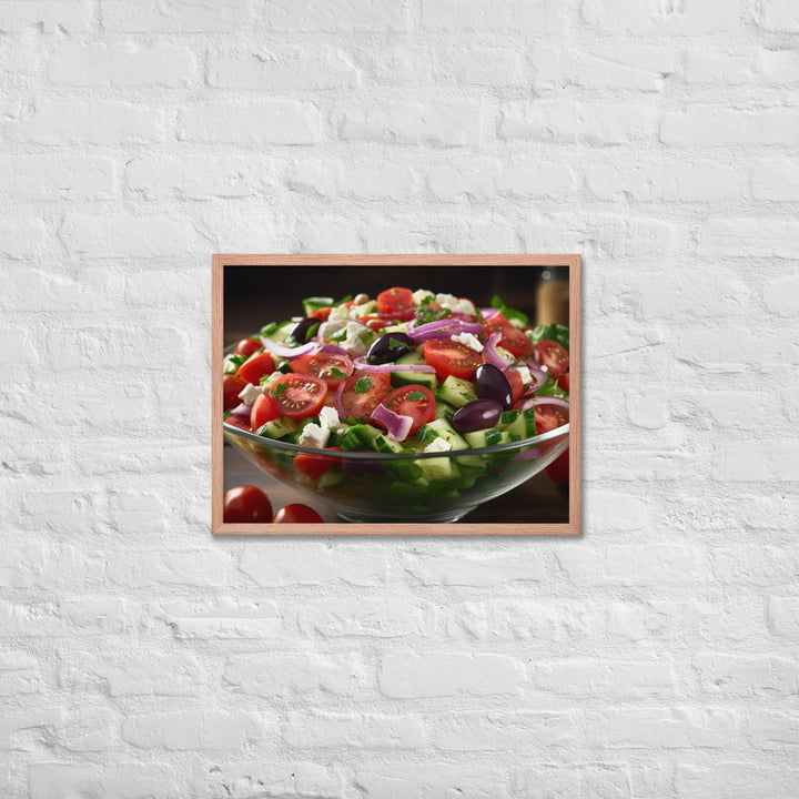 Fresh and Zesty Greek Salad Framed poster 🤤 from Yumify.AI