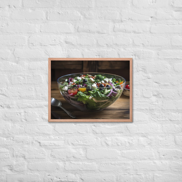 Colorful and refreshing Greek salad Framed poster 🤤 from Yumify.AI