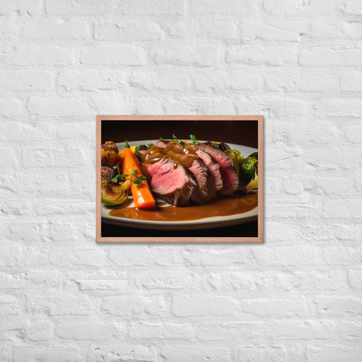 Tender Sirloin Steak with Roasted Vegetables Framed poster 🤤 from Yumify.AI